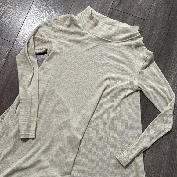 Free people thin waffle knit tan tunic xs - Picture 2 of 4